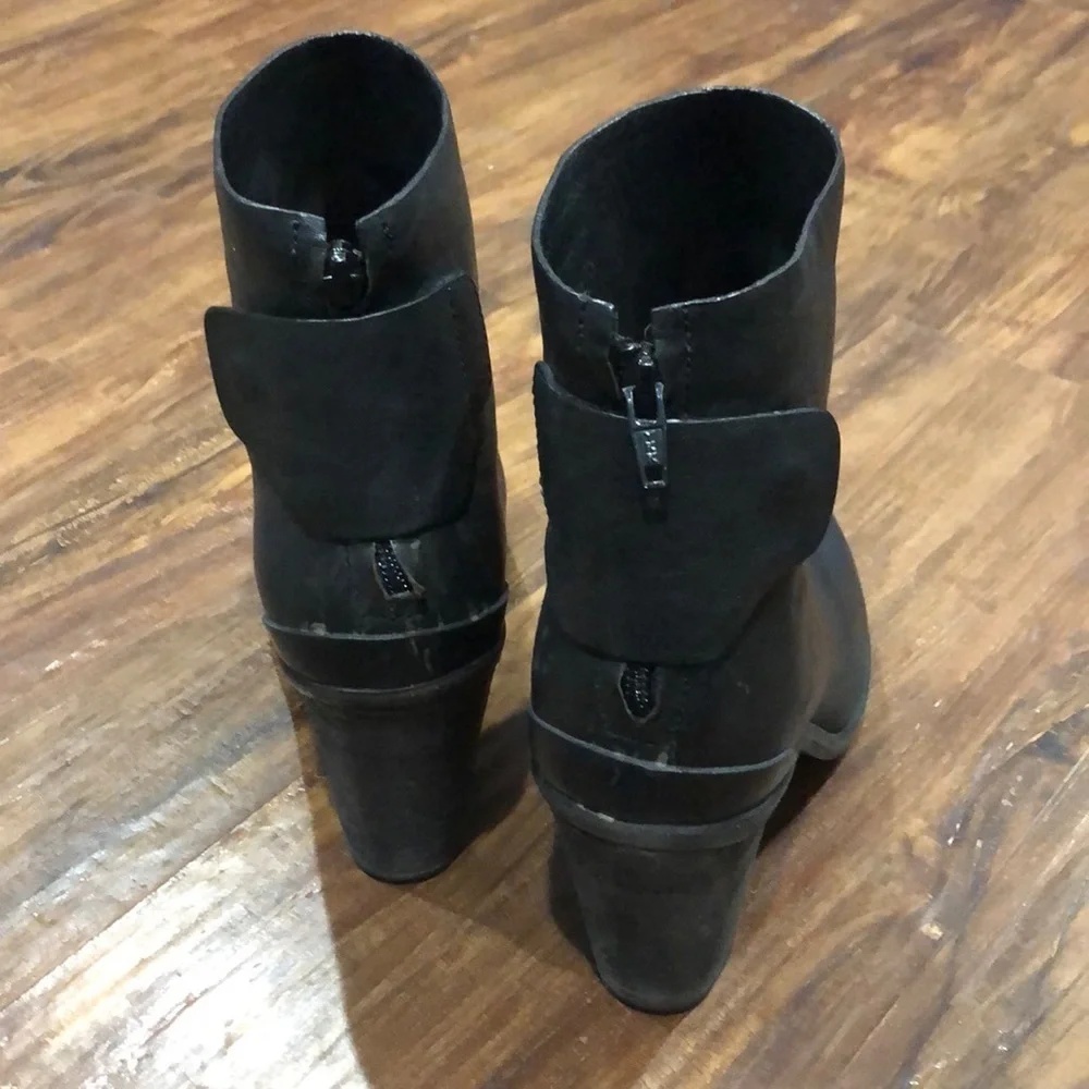 Sexy Chic Rag & Bone black leather ankle boots sz 39.5